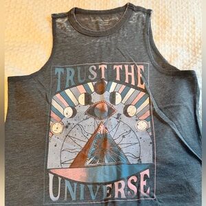 Spiritual Gangster Cropped Tank Top - Gray with Multicolor Graphic